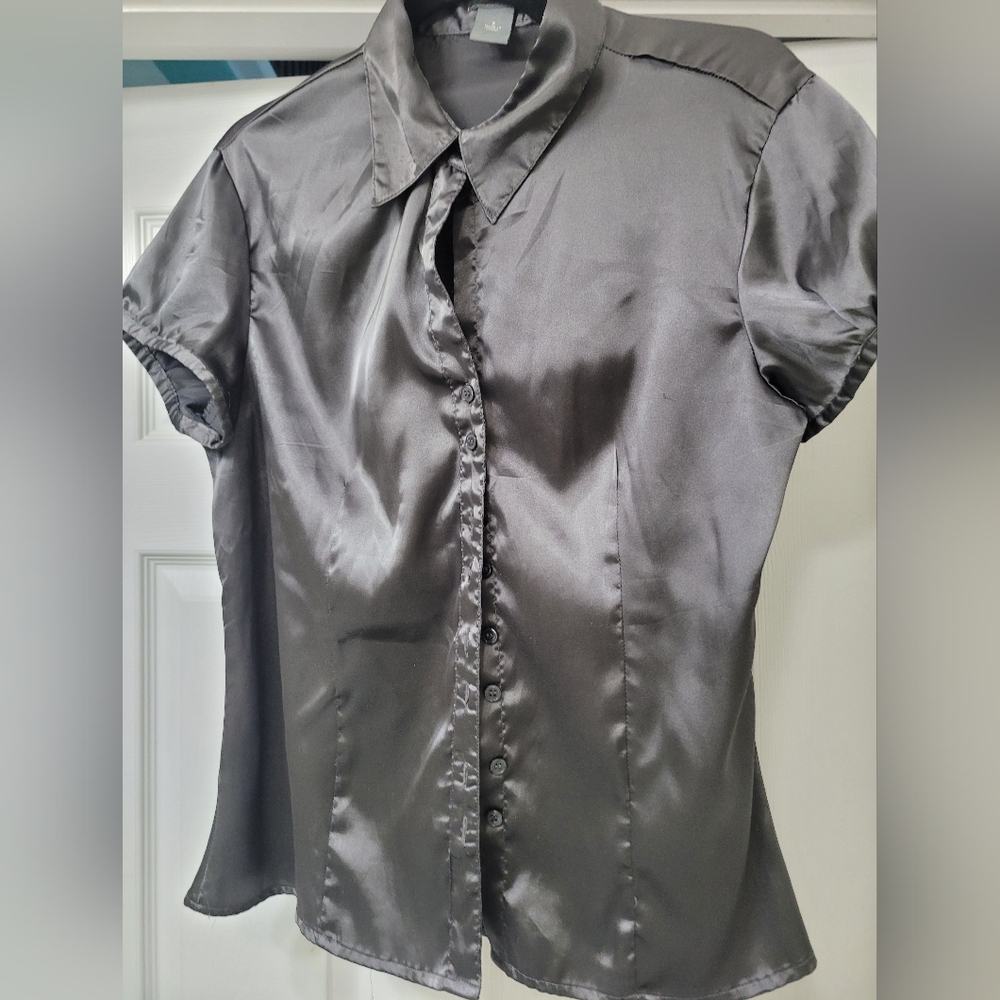 Ann Taylor short sleeve button down blouse sz 8